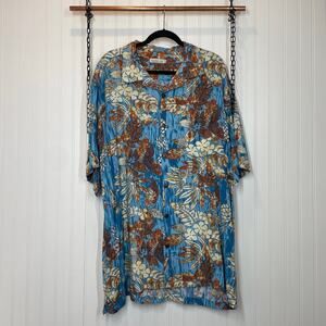 Young USA Men's Hawaiian Shirt Pineapple Beer Bottle Blue Size 2XL